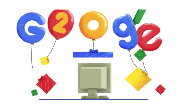 सर्च इन्जिन गूगल २० औं जन्मोत्सव मनाउँदै, हेर्नुस २० वर्षे यात्राको विशेष डूडल
