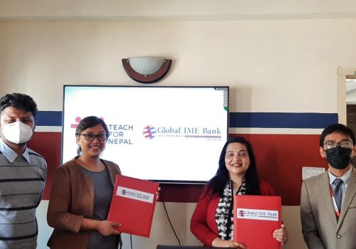 टिच फर नेपाललाई ग्लोबल आइएमई बैंकको ८ लाख सहयोग