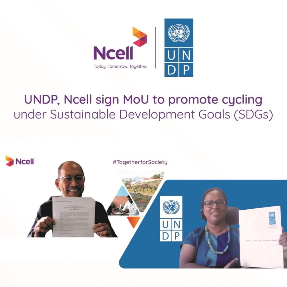 दिगो विकासका लागि नेपालमा यूएनडीपी र एनसेलको साझेदारी, साइकल यात्राको प्रवर्द्धन गरिने
