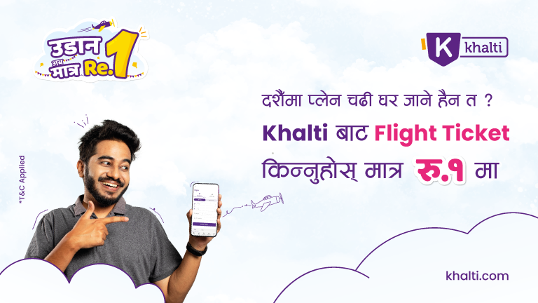 Khalti launches “Udaan Aba Matra Re. 1”; Flight Ticket at just Re. 1 