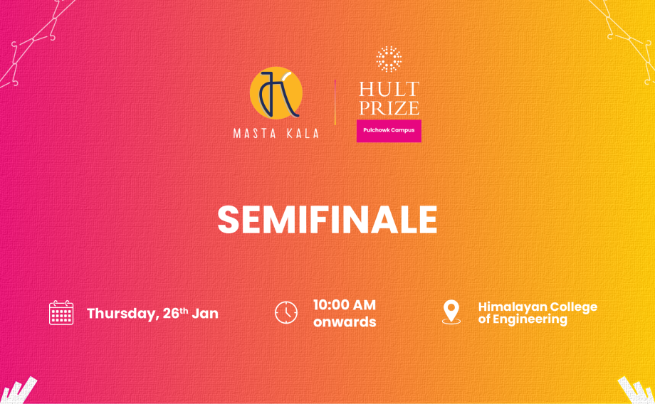 Look forward to the Semi-finals of this year’s best competition, Hult Prize at I.O.E.